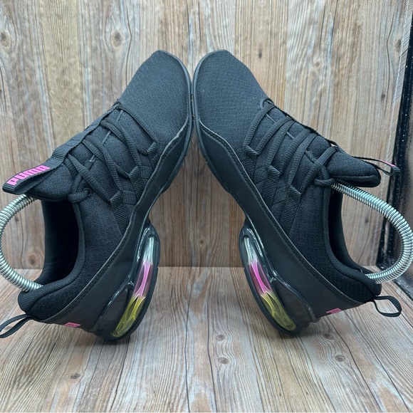 Puma Womens Sneakers Riaze Prowl Rainbow Running Training Black Pink Logo Size 8 - Picture 6 of 8